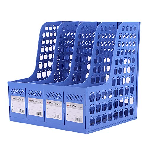 Stehsammler Plastik Schreibtisch Organizer mit 4 Fächern Büro Desktop Stehordner Dokument Bücher Halter Verdickte Dokumentenablage Kunststoff Zeitschriftensammler Archivsammler 235 x 265 x310 mm von LONTG