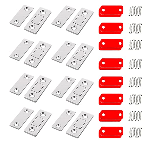 Magnetschnäpper Ultra Dünn Tür Magnet, LOOGI 8 Stück Magnetverschluss Stark Magnete Türmagnete Selbstklebend Türschließer Türmagnet Schrankmagnete für Schranktüren Schubladen Möbel von LOOGI