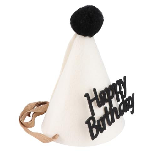 LOORGVEL Geburtstagshut aus Dickem Filzstoff mit Buchstaben Weißer Partyhut mit Pompon Festliches Partyzubehör für Unvergessliche Geburtstagsfeiern LOORGVEL Geburtstagshut aus Dickem Filzstoff mit Buchstaben Weißer Partyhut mit Pompon Festliches Partyzubehör für Unvergessliche Geburtstagsfeiern von LOORGVEL