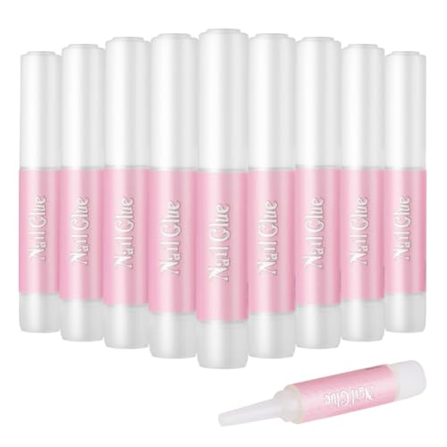 10pcs Nagelkleber, Extra Stark (2g) On Nagelkleber Für Kunstnägel Tips, Press On Nails für Tips, Nagel Kleber Nagelkleber Für Eingerissene Nägel, für Kunstnägel, Falsche, Naturnägel,Strasssteine von LOPHE