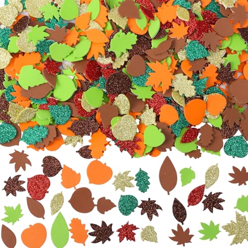 LOPOTIN 500STK Herbstblätter Deko Blätter Herbst Aufkleber Basteln Laternen Bastelset Verschiedene Herbstblatt Sticker Herbstbasteln Deko Autumn Aesthetic für Erntedankfest Fall Halloween von LOPOTIN