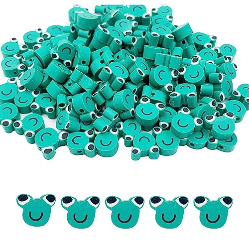 100 Stück lose Abstandshalter, Frosch, Polymerton, 10 mm, niedliche Perlen, Charms für DIY-Haarspangen, Halsketten, Armbänder, Schmuck, Ohrringe, handgefertigte Bastelarbeiten von LOPURO