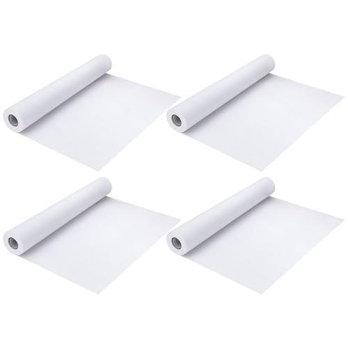 LOPYXBR 4 Stück Zeichenpapier Rolle 44cm x 15m Papierrolle Weiß Malpapier Rolle Skizzenrolle Malrolle für Staffeleipapier Wandkunst DIY Skizzieren Zeichnen Geschenkpapier von LOPYXBR