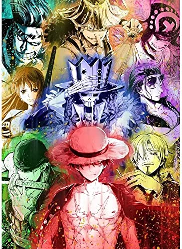 LORDOS Diamond Painting,One Piece Anime Poster Diamant Painting Bilder,DIY Cross Stickerei Malerei Kits,Wohnzimmer Schlafzimmer Büro Wand Und Eingang Dekoration 40x60cm von LORDOS