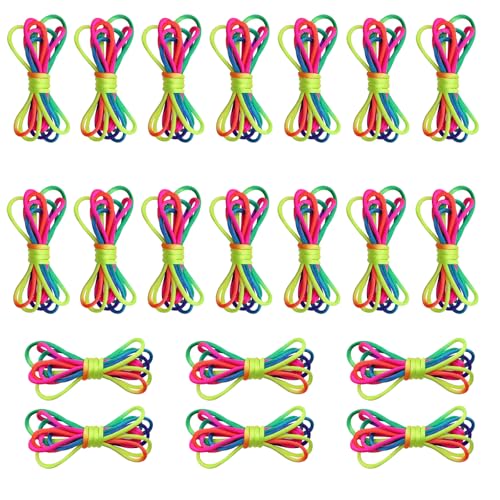 LOREC 20 Stück Fingertwist, 160CM Fadenspiel Fingerspiel Rainbow Rope Finger Twist Fadenspiel Fadenspiele für Kinder Fingertwist Kinder Ideal Als Kleines Geschenk für Kinder Jungen Mädchen von LOREC