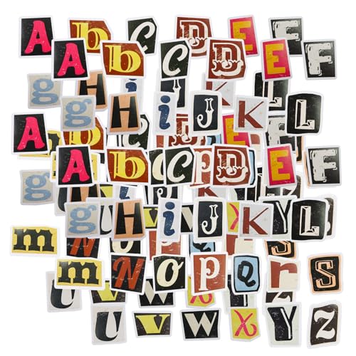 LOREC 208 Stück Selbstklebende Buchstaben Aufkleber Vintage Sticker Vinyl Klebebuchstaben Wetterfest Alphabet Aufkleber Selbstklebende Buchstaben Nummern Aufkleber für DIY Scrapbook Grußkarte-3 von LOREC