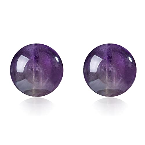 10 mm, 150 Stück, violette Amethyst-Perlen, natürliche Edelsteinperlen, rund, lose Perlen für Schmuckherstellung, Energieheilung, Kraftsteine von LOSKOSSLTDD1