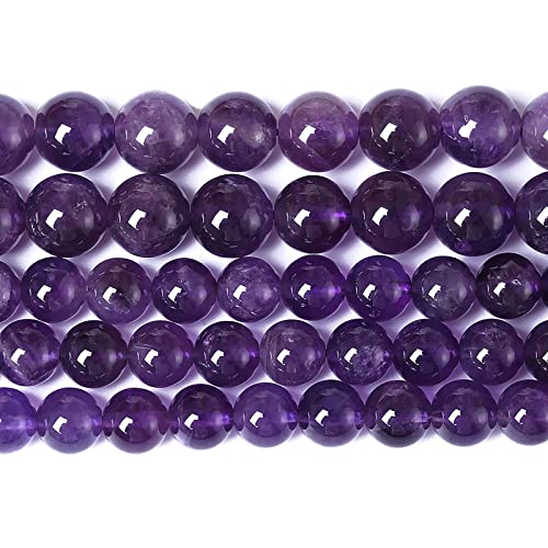 10 mm, 38 Stück Natursteine, violetter Amethyst-Kristall, AAA-Qualität, Quarzperlen für Schmuckherstellung, DIY-Armbänder von LOSKOSSLTDD1