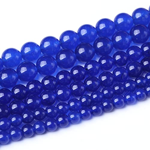 10 mm dunkelblaue Chalcedon-Perlen, runde lose Perlen, natürliche Edelsteinperlen, Kristall-Energiesteinperlen für Schmuckherstellung, DIY, Armband, Halskette von LOSKOSSLTDD1