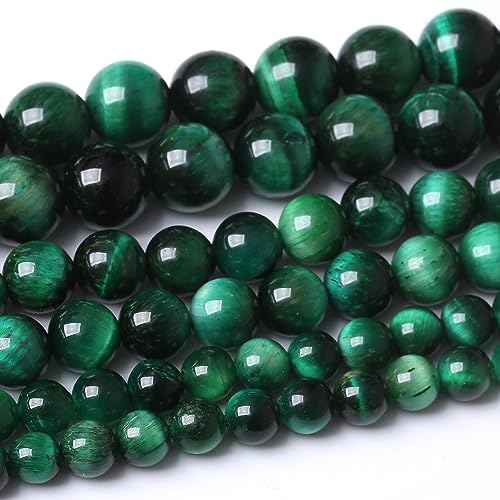 10 mm grüne Tigerauge, runde lose Perlen, natürliche Edelsteinperlen, Kristall-Energiesteinperlen für Schmuckherstellung, DIY, Armband, Halskette von LOSKOSSLTDD1