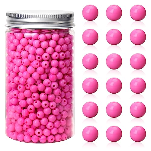 1000 Stück 6 mm große, glatte runde Acrylperlen mit Flasche, Acryl-Bubblegum-Kugelperlen, Kunststoffperlen, klobige Perlen mit Loch für Schmuckherstellung, DIY Handwerk von LOSKOSSLTDD1