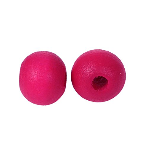 1000 bemalte runde Holzperlen in Hot Pink, 8 mm – sehr klein – Holzperlen mit 2 mm Loch von LOSKOSSLTDD1