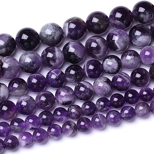 32 x 12 mm Perlen, natürlich, lila, Traumspitze, Amethyst-Stein, rund, lose Perlen, Edelsteine für Schmuckherstellung, DIY, 38,1 cm von LOSKOSSLTDD1