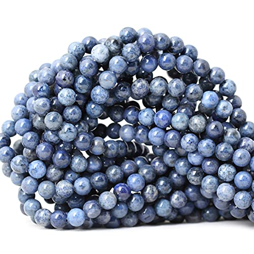 60 Stück 6 mm natürliche blaue Dumortierit-Steine, rund, lose Perlen für Schmuckherstellung, Armband, Halskette, Materialien, 1 Strang, 38,1 cm von LOSKOSSLTDD1