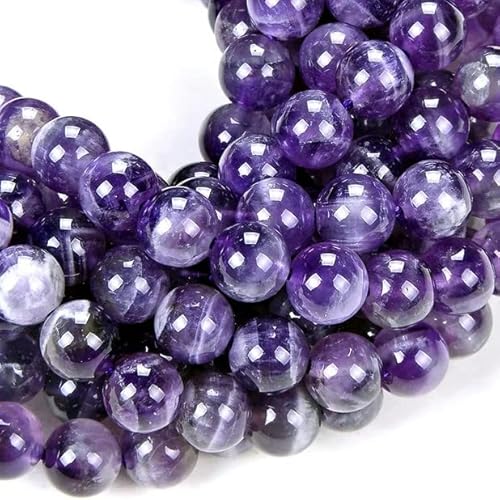 Amethyst-Perlen zur Schmuckherstellung, 8 mm, Amethyst-Edelsteine, lose Steinperlen, 108 Stück von LOSKOSSLTDD1