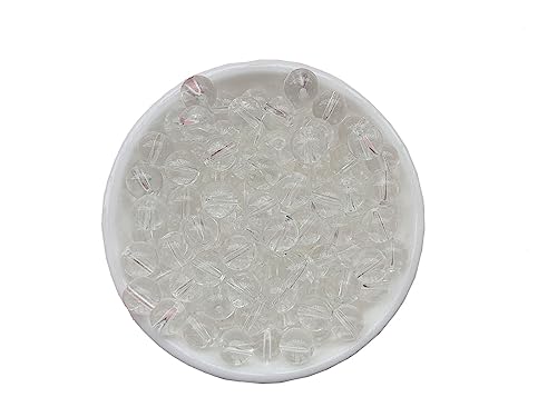 Glasperlen, 8 mm, rund, glatt, lose Perlen für Armbänder, Halsketten, Schmuckherstellung, Basteln, DIY (8 mm, 50810 transparent), 100 Stück von LOSKOSSLTDD1