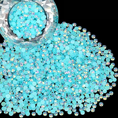 Großhandel Großhandel Großhandelsbeutel 4 mm Harz-Strasssteine mit flacher Rückseite, Jelly Aquamarin AB, rund, nicht Hotfix, flache Rückseite, Harz-Strasssteine für Nägel, Becher, von LOSKOSSLTDD1