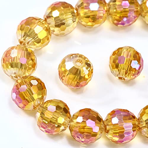 Kristallglasperlen für Schmuckherstellung, goldene Rose, facettierte Kristallperlen für Armbänder, Windspiele, Sonnenfänger, #5003 Rondelle-Abstandshalter, lose Edelsteine, 8 mm, 100 Stück von LOSKOSSLTDD1