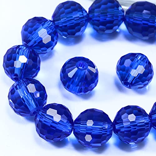 Kristallglasperlen zur Schmuckherstellung, 8 mm, blaue facettierte Kristallperlen zum Basteln, für Armbänder, Windspiele, Sonnenfänger, #5003 Rondelle-Abstandshalter, lose Edelsteine, 100 Stück von LOSKOSSLTDD1