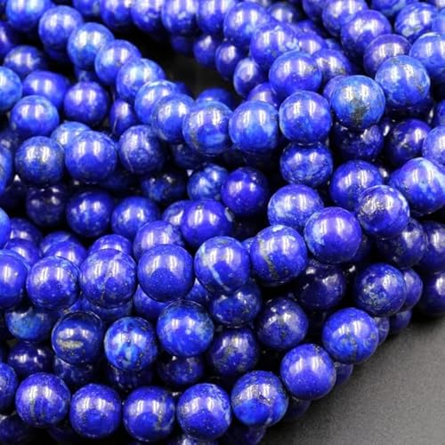 Lapislazuli-Perlen zur Schmuckherstellung, 8 mm, Lapislazuli-Edelsteine, lose Steinperlen für Armbandherstellung, 108 Stück von LOSKOSSLTDD1