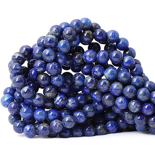 Natürliche Lapislazuli-Edelsteine, rund, lose Perlen für Schmuckherstellung, DIY, 1 Strang, 38,1 cm, 45 Stück von LOSKOSSLTDD1