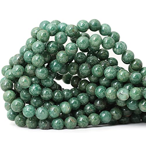 Natürliche afrikanische Jade-Edelsteine, rund, lose Perlen für Schmuckherstellung, DIY, 1 Strang, 38,1 cm, 45 Stück von LOSKOSSLTDD1