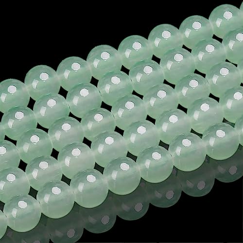 Runde Glasperlen für Schmuckherstellung, 8 mm, Jade-Imitation, Pastellperlen, Armband, lose Perlen für Ohrringe, Halsketten, DIY, Basteln, Grün, 100 Stück von LOSKOSSLTDD1