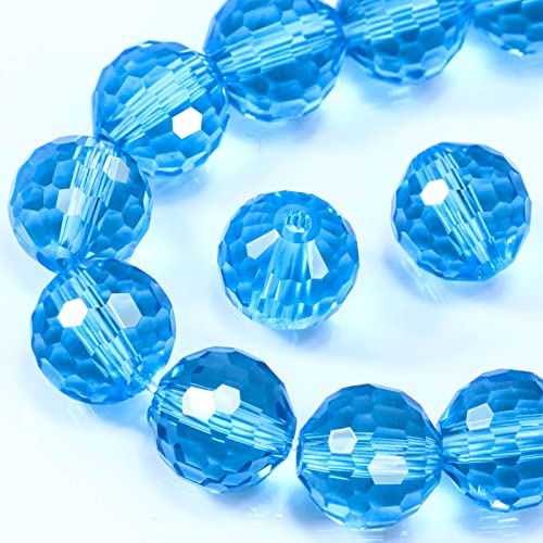 Runde Kristallglasperlen zur Schmuckherstellung, 6 mm, Aquamarin, facettierte Kristallperlen für Armbänder, Windspiele, Sonnenfänger, #5003 Kristall-Rondellle-Abstandshalter, lose Edelsteine, 150 von LOSKOSSLTDD1