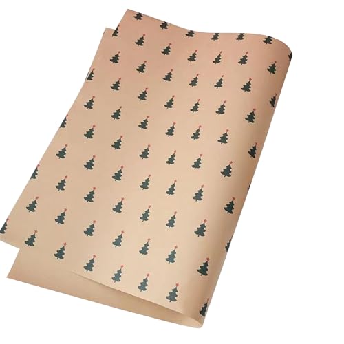 LOSVIP # 5PC Christmas Wrapping Paper Xmas Wrapping Paper Recyclable Kraft Paper For Christmas Boxes Gift Wrap Birthday Festival Decorations 50x70cm (B, A) von LOSVIP