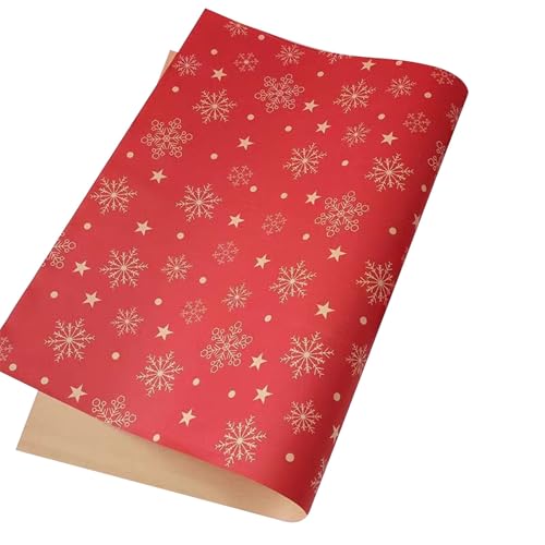 LOSVIP # 5PC Christmas Wrapping Paper Xmas Wrapping Paper Recyclable Kraft Paper For Christmas Boxes Gift Wrap Birthday Festival Decorations 50x70cm (RD2, A) von LOSVIP