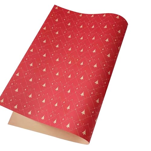 LOSVIP # 5PC Christmas Wrapping Paper Xmas Wrapping Paper Recyclable Kraft Paper For Christmas Boxes Gift Wrap Birthday Festival Decorations 50x70cm (RD3, A) von LOSVIP