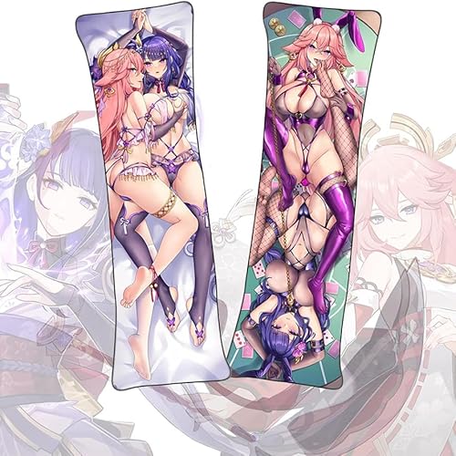 Anime Kissenbezüge Dakimakura kurzer Plüschstoff doppelseitiger Anime Körper Kissenbezug （2way 50x150cm von LOUEN