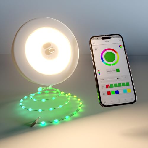 LOUIKAY Camping Lichterkette [6M IP67 + IPX4] | App Steuerung & 7.5h Laufzeit | Aufrollbar für Zelt & Balkon Weihnachten | USB-C Akku GS/CE von LOUIKAY