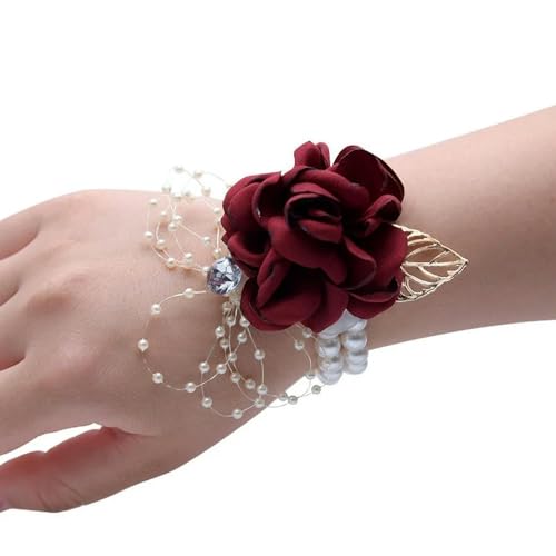 LOUKEKE 10 STÜCKE Handgelenk Corsage Brautjungfer Hand Blumen Künstliche Braut Blumen Für Hochzeit Tanzen Party Decor Braut Prom Zubehör von LOUKEKE