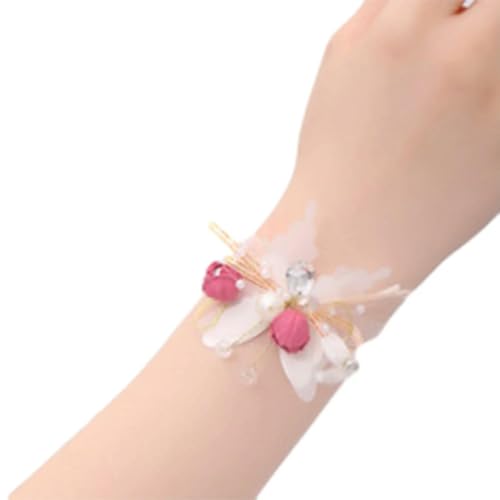 LOUKEKE 10 STÜCKE Hochzeit Handgelenk Corsage Armband Handgemachte Künstliche Braut Handgelenk Blume Armband Elegante Hochzeit Accessorie von LOUKEKE