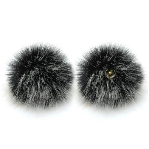 LOUKEKE 10 Stück 12 cm Plüsch-Haarball mit Druckknopf, weiche Kunstfell-Pompons zum Selbermachen, Beanie, Mützen, Schuhe, Basteln, dekorative Accessoires von LOUKEKE