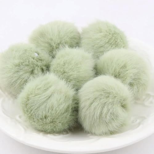 LOUKEKE 10 Stück 25 mm Kunstfell-Pompon, 2,5 cm, zum Selbermachen, Pompon-Zubehör, Flauschige Pompons für Schlüsselanhänger, als Schmuck, zum Selbermachen, Ohrring-Pompons von LOUKEKE