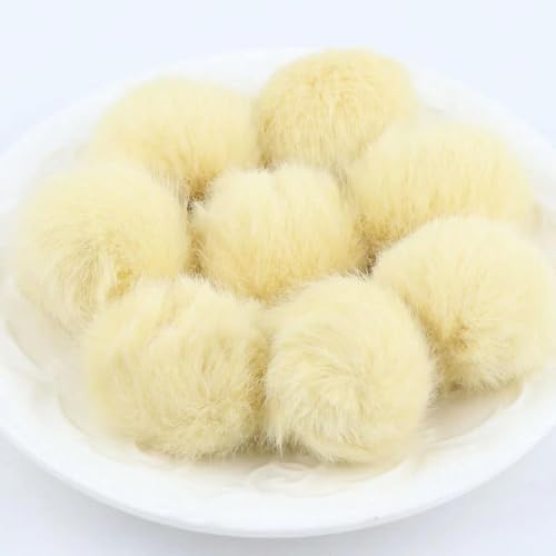 LOUKEKE 10 Stück 25 mm Kunstfell-Pompon, 2,5 cm, zum Selbermachen, Pompon-Zubehör, Flauschige Pompons für Schlüsselanhänger, als Schmuck, zum Selbermachen, Ohrring-Pompons von LOUKEKE