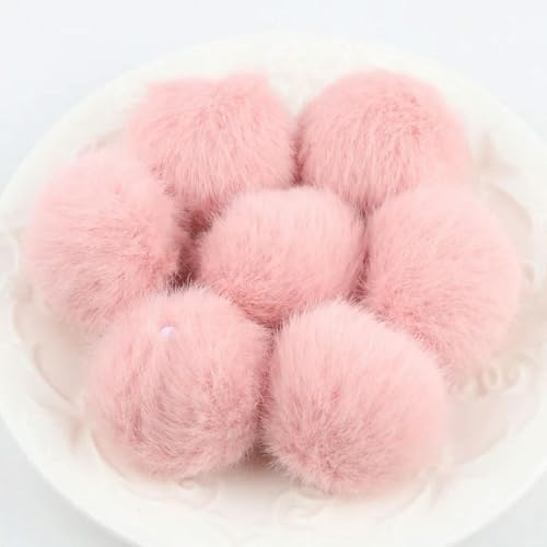 LOUKEKE 10 Stück 25 mm Kunstfell-Pompon, 2,5 cm, zum Selbermachen, Pompon-Zubehör, Flauschige Pompons für Schlüsselanhänger, als Schmuck, zum Selbermachen, Ohrring-Pompons von LOUKEKE