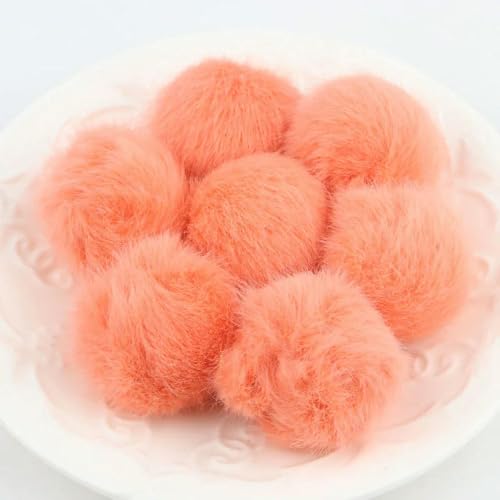 LOUKEKE 10 Stück 25 mm Kunstfell-Pompon, 2,5 cm, zum Selbermachen, Pompon-Zubehör, Flauschige Pompons für Schlüsselanhänger, als Schmuck, zum Selbermachen, Ohrring-Pompons von LOUKEKE