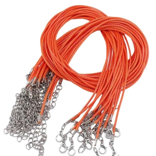 LOUKEKE 10 Stück Lederwachsschnur für Halsketten mit Verschluss, verstellbares geflochtenes Seil zur Herstellung von Schmuck und Armbändern von LOUKEKE