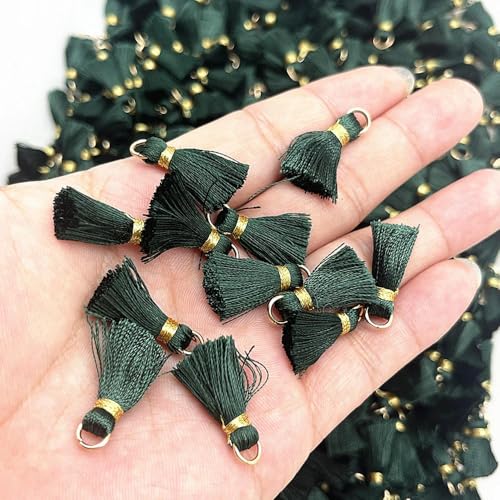 LOUKEKE 100 Teile/los 20mm Mini Metall Hängenden Ring Quaste Trim Anhänger DIY Handwerk Schmuck Ohrringe Decor Materialien Fringe Trim von LOUKEKE