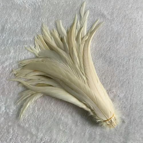 LOUKEKE 100 stücke Rooster Schwanz Federn Schwärzlich Grün Plumes Beige DIY Kleidung Schmuck Zubehör von LOUKEKE