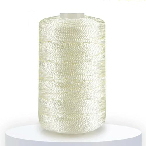 LOUKEKE 120 g, 2,5 mm, mittleres Garn, grobes Eisleinen, helle Seide, hohler, Leichter Wollfaden, Sommer-Sonnenhut, handgewebt, DIY-Hakentasche, Slipper von LOUKEKE