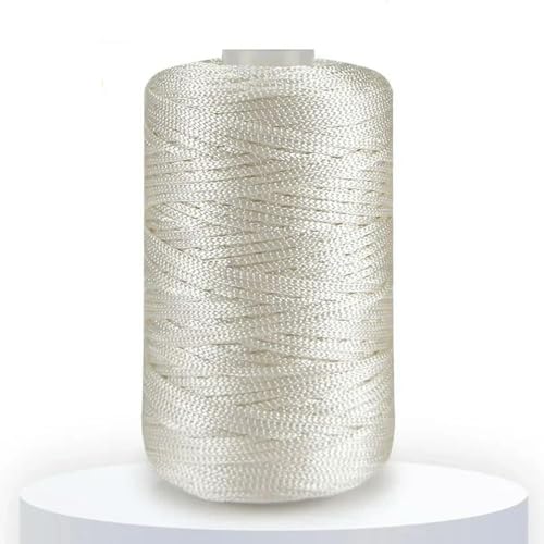 LOUKEKE 120 g, 2,5 mm, mittleres Garn, grobes Eisleinen, helle Seide, hohler, Leichter Wollfaden, Sommer-Sonnenhut, handgewebt, DIY-Hakentasche, Slipper von LOUKEKE