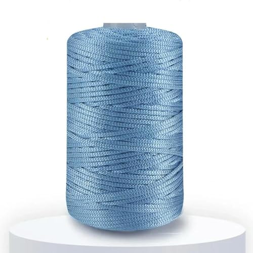 LOUKEKE 120 g, 2,5 mm, mittleres Garn, grobes Eisleinen, helle Seide, hohler, Leichter Wollfaden, Sommer-Sonnenhut, handgewebt, DIY-Hakentasche, Slipper von LOUKEKE