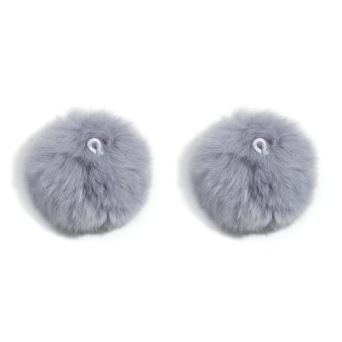 LOUKEKE 2 Teile/los 6cm Pelz Bedeckt Ball Perlen Bunte Charme Pompom Perlen Für DIY Handwerk Materialien Ornament Herstellung Liefert von LOUKEKE