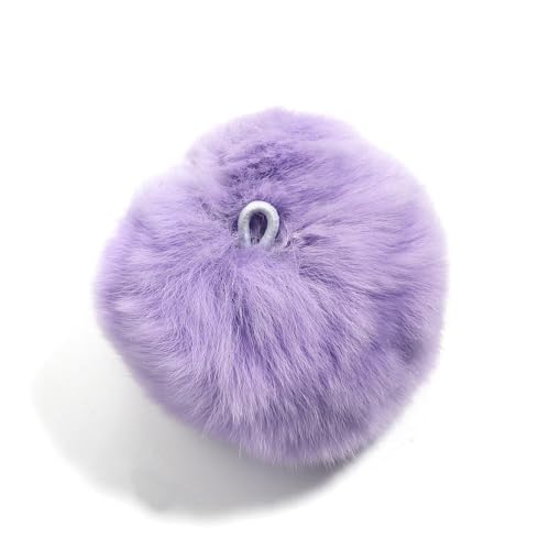 LOUKEKE 2 Teile/los 8cm Pelz Bedeckt Ball Perlen Bunte Charme Pompom Perlen Für DIY Handwerk Materialien Ornament Herstellung Lieferungen von LOUKEKE