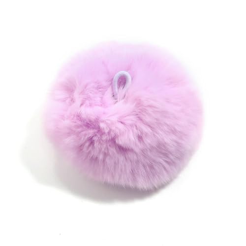 LOUKEKE 2 Teile/los 8cm Pelz Bedeckt Ball Perlen Bunte Charme Pompom Perlen Für DIY Handwerk Materialien Ornament Herstellung Lieferungen von LOUKEKE