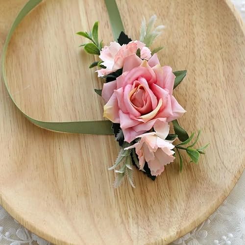 LOUKEKE 30 stücke Boutonniere Handgelenk Corsage Brautjungfern Hochzeit Armband Seide Rose Blume Party Prom Armbänder Armband Hochzeit Zubehör von LOUKEKE